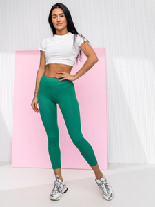 Zöld bordázott női leggings Bolf W7903