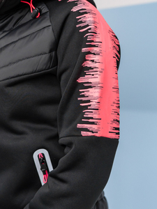 Steppelt átmeneti női dzseki kapucnival fekete színben Bolf KSW4007