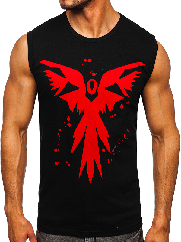 Mintás tank-top fekete színben Bolf 14804