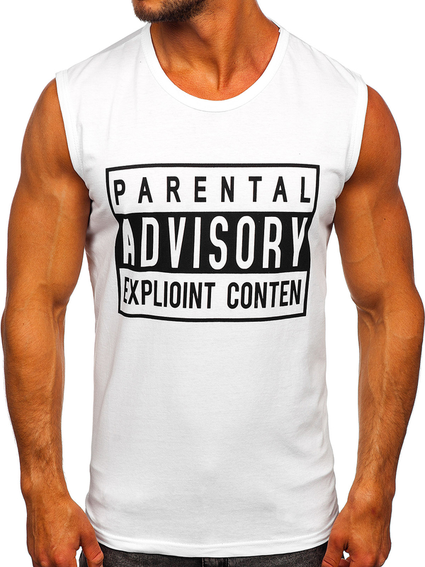 Mintás tank-top fehér színben Bolf 14828