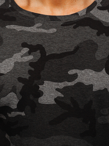 Terepmintás férfi póló grafit színben Bolf S808