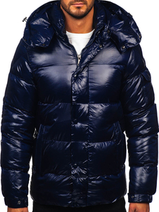 Gránátkék színű steppelt téli férfi dzseki Bolf 9970