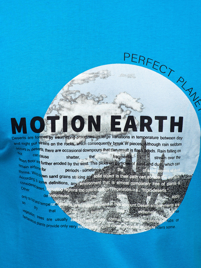 Kék pamut férfi póló mintával Bolf MPO3466