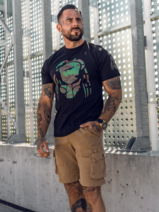 Férfi pamut nyomtatott póló Fekete Bolf 192379A