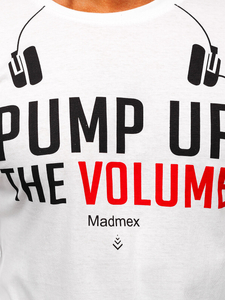 Férfi hosszú ujjú felső mintával fehér színben Bolf 1219