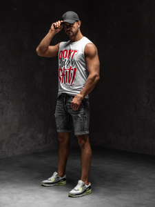 Tank-top mintával fehér Bolf KS2074