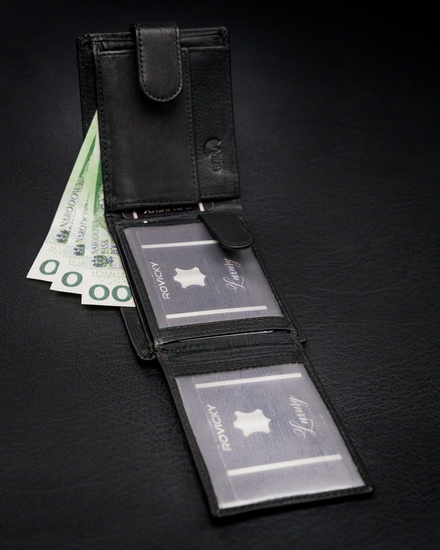 Fekete színű férfi bőr pénztárca 13967