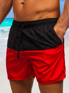 Férfi rövid úszónadrág fekete-piros színben Bolf HM058
