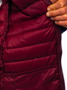 Steppelt átmeneti férfi dzseki kapucnival gránátkék színben Bolf 13022