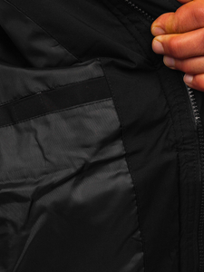 Fekete férfi téli steppelt dzseki Bolf HSS047