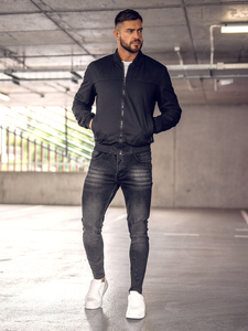 Fekete férfi átmeneti bomberdzseki, kétoldalas Bolf 84M3005A