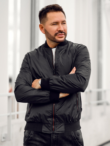 Átmeneti férfi bomber dzseki fekete színben Bolf 7116A