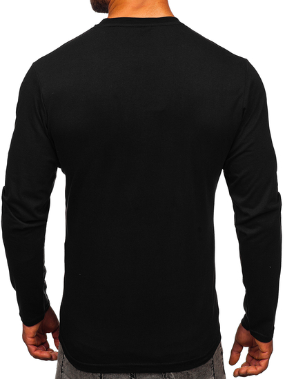 Mintás férfi hosszú ujjú felső fekete színben Bolf 146745