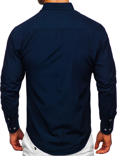 Hosszú ujjú férfiing gránátkék színben Bolf 20716