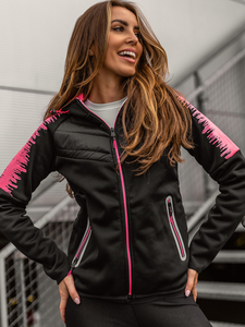 Steppelt átmeneti női dzseki kapucnival fekete színben Bolf KSW4007A