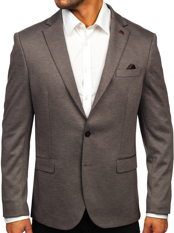 Sötétbarna férfi okos blézer Bolf 024