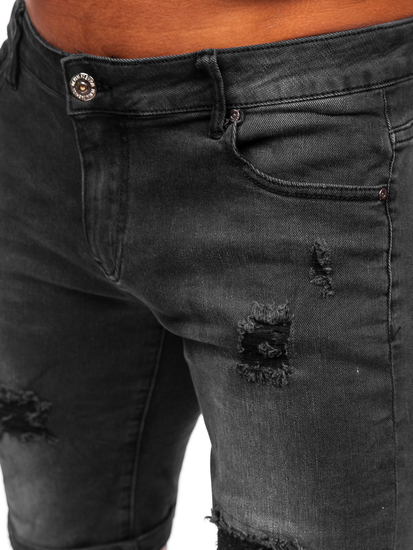 Fekete férfi farmer rövidnadrág Bolf TF195