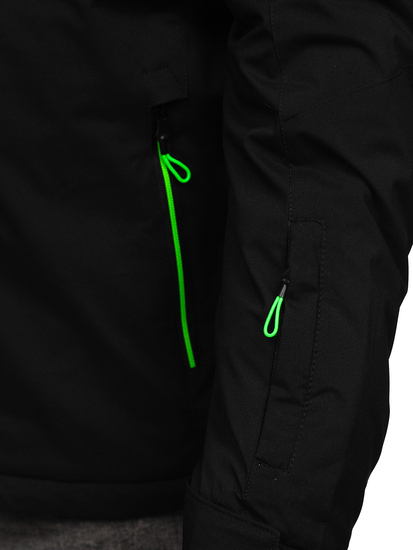 Fekete-zöld téli sportos férfi sídzseki Bolf 7097