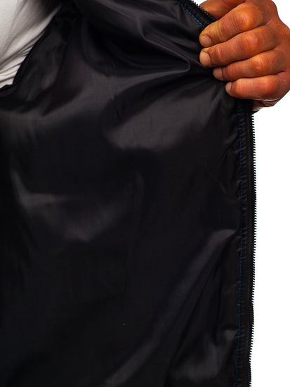 Átmeneti steppelt férfi bomberdzseki kék színben Bolf MY-02A