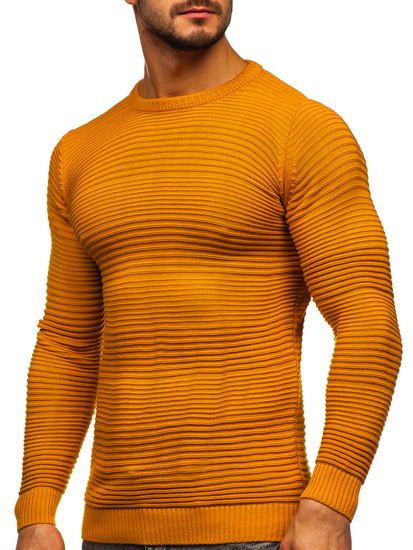 Férfi pulóver camel színben Bolf 4608