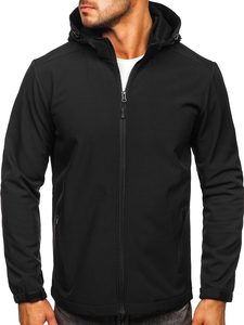 Fekete férfi átmeneti softshell dzseki Bolf HH017