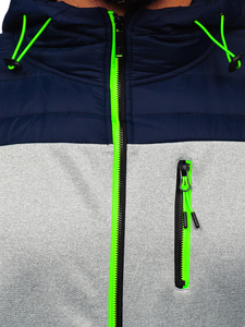 Átmeneti steppelt férfi dzseki gránátkék színben Bolf 8M902