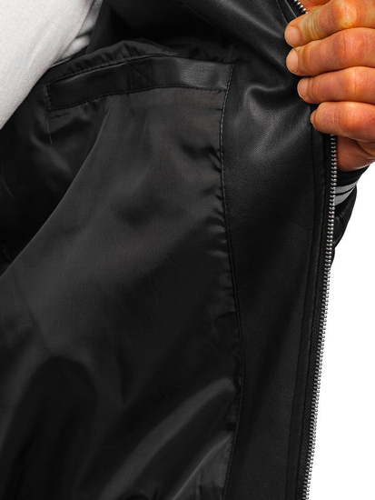 Férfi bőrdzseki fekete Bolf 1132