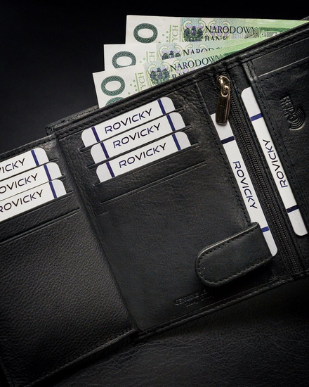 Fekete színű férfi bőr pénztárca 13967