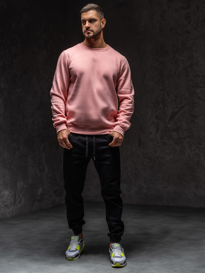 Világos rózsaszín férfi kapucni nélküli pulcsi Bolf 2001A1