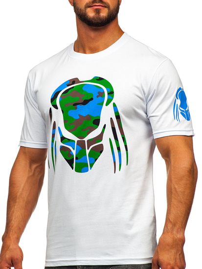 Férfi pamut nyomtatott póló Fehér Bolf 192379-1