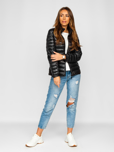 Átmeneti steppelt női dzseki fekete színben Bolf 5M706