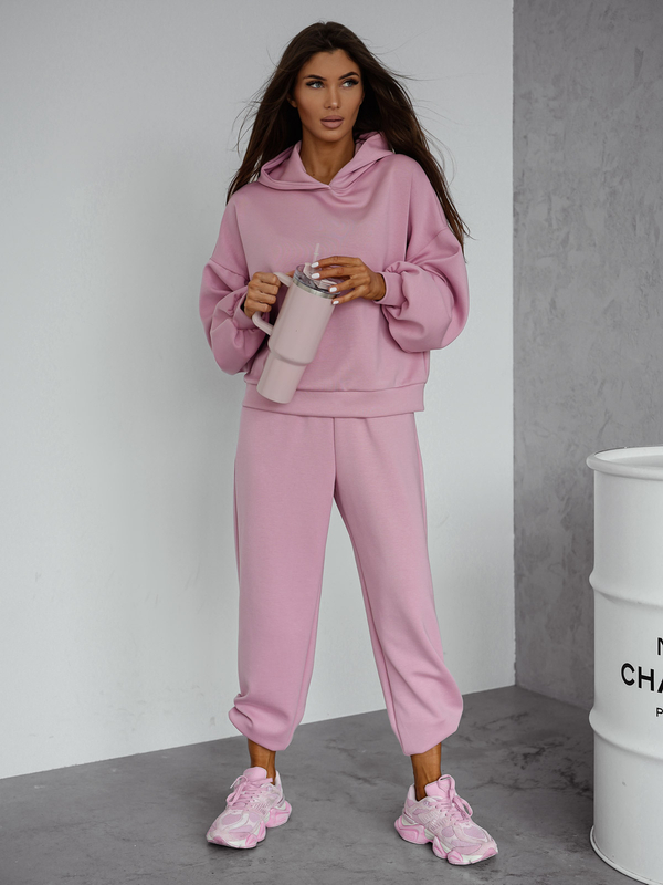 Női két darabos szett kapucnival púder Bolf 525