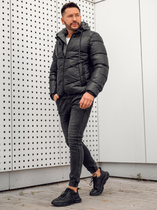 Steppelt téli férfi dzseki fekete színben Bolf B2906