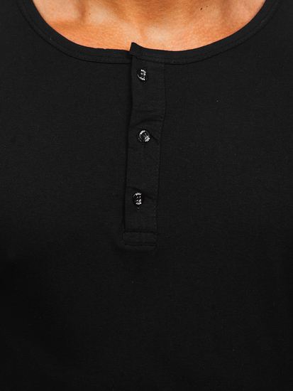 Gombos férfi hosszú ujjú felső fekete színben Bolf 1114