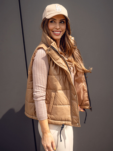 Barna rövid steppelt női mellény Bolf 82032