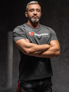 Grafit férfi póló Igor Brudny kollekcióból nyomattal 02