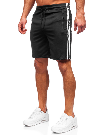 Férfi rövid szabadidőnadrág fekete színben Bolf 68024