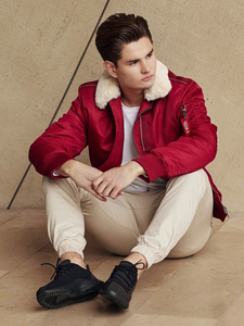 Átmeneti férfi pilóta dzseki bordó Bolf EX1787