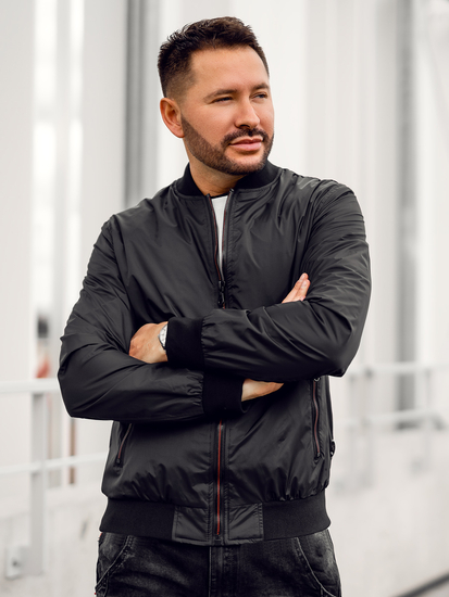 Átmeneti férfi bomber dzseki fekete színben Bolf 7116A