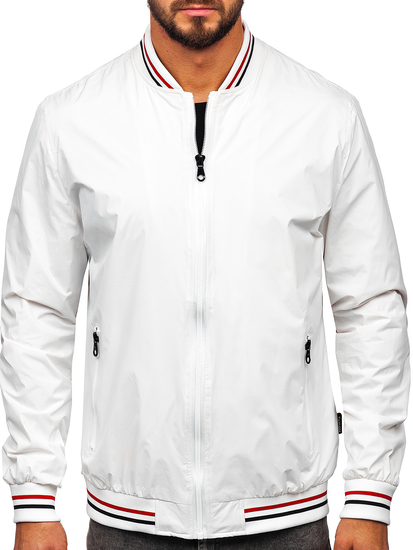 Fehér színű átmeneti férfi bomberdzseki Bolf 7147