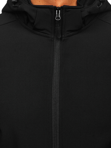 Fekete férfi átmeneti softshell dzseki Bolf HH017