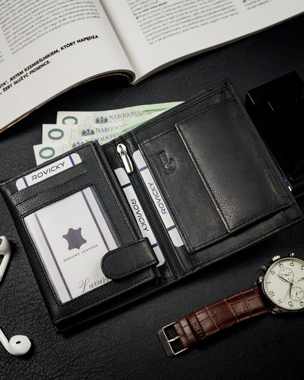 Fekete színű férfi bőr pénztárca 13967