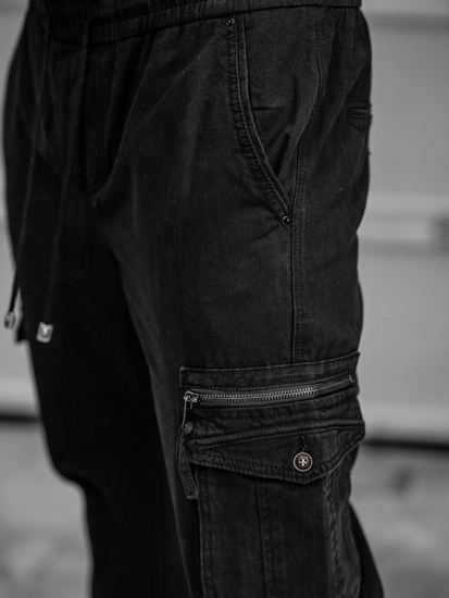 Férfi katonai jogger nadrág fekete színben Bolf MP0181MV