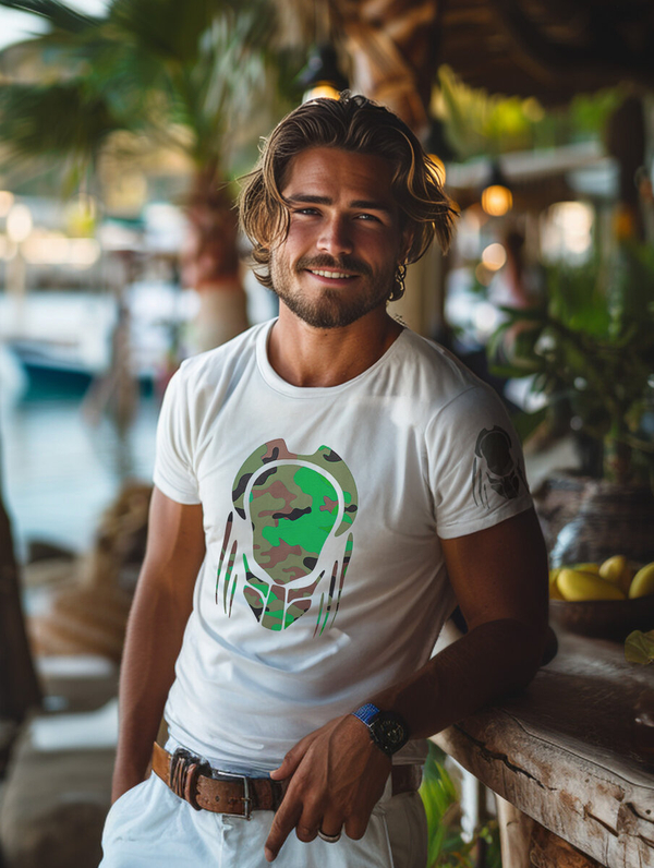 Férfi pamut nyomtatott póló Fehér Bolf 192379A2