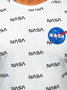 Fehér férfi t-shirt mintával Bolf 14950