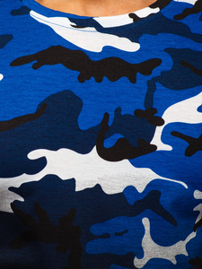 Terepmintás férfi póló kék színben Bolf S808