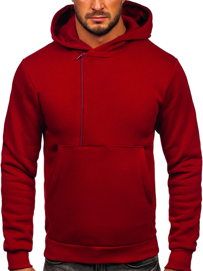 Bordó színű vastag férfi melegítőfelső kapucnival Bolf 02