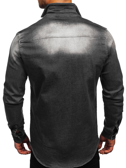 Hosszú ujjú férfi farmering grafit színben Bolf R710