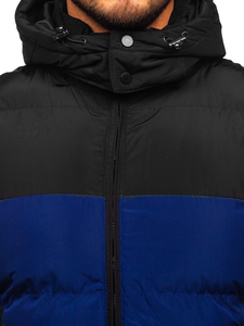 Steppelt férfi mellény kapucnival gránátkék Bolf 1189