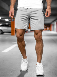 Szürke férfi rövid melegítőnadrág Bolf 68006A